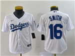 Los Angeles Dodgers #16 Will Smith Youth White Cool Base Jersey