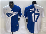 Los Angeles Dodgers #17 Shohei Ohtani Split Royal Blue/White Jersey