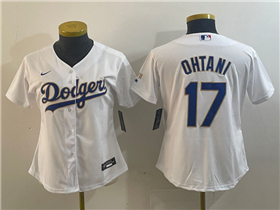 Los Angeles Dodgers #17 Shohei Ohtani Women's White Gold Program Jersey