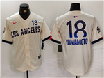 Los Angeles Dodgers #18 Yoshinobu Yamamoto Cream 2024 City Connect Limited Jersey