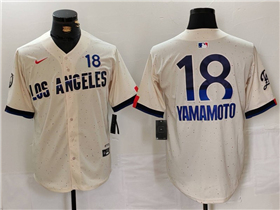 Los Angeles Dodgers #18 Yoshinobu Yamamoto Cream 2024 City Connect Limited Jersey