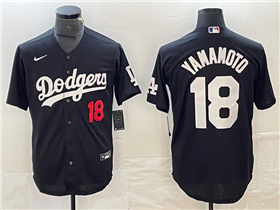 Los Angeles Dodgers #18 Yoshinobu Yamamoto Black Turn Back The Clock Limited Jersey