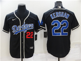 Los Angeles Dodgers #22 Clayton Kershaw Black Fashion Cool Base Jersey