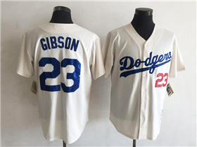 Los Angeles Dodgers #23 Kirk Gibson Throwback Cream Jersey