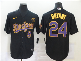 Los Angeles Dodgers #8/24 Kobe Bryant Black/Purple KB Cool Base Jersey