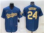 Los Angeles Dodgers #24 Kobe Bryant Blue Pinstripe Cool Base Jersey