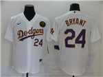 Los Angeles Dodgers #24 Kobe Bryant White/Purple KB Cool Base Jersey