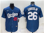 Los Angeles Dodgers #26 Tony Gonsolin Blue Pinstripe Cool Base Jersey