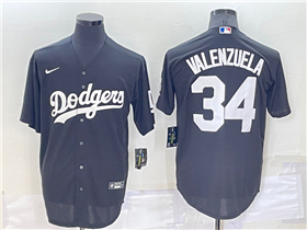 Los Angeles Dodgers #34 Fernando Valenzuela Black Turn Back The Clock Jersey