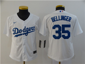 Los Angeles Dodgers #35 Cody Bellinger Youth White Cool Base Jersey