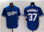 Los Angeles Dodgers #37 Teoscar Hernandez Royal Blue Jersey