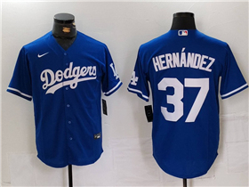 Los Angeles Dodgers #37 Teoscar Hernandez Royal Blue Jersey