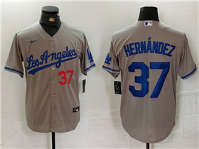 Los Angeles Dodgers #37 Teoscar Hernandez Gray Limited Jersey