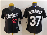 Los Angeles Dodgers #37 Teoscar Hernandez Women's Black Turn Back The Clock Limited Jersey