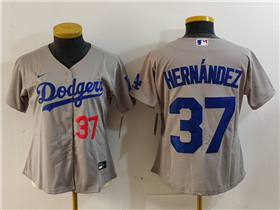 Los Angeles Dodgers #37 Teoscar Hernandez Women's Alternate Gray Limited Jersey