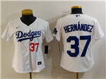 Los Angeles Dodgers #37 Teoscar Hernandez Women's White Limited Jersey