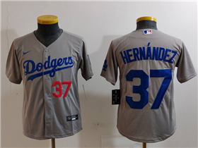 Los Angeles Dodgers #37 Teoscar Hernandez Youth Alternate Gray Limited Jersey