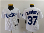 Los Angeles Dodgers #37 Teoscar Hernandez Youth White Jersey