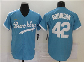 Los Angeles Dodgers #42 Jackie Robinson Light Blue Cooperstown Collection Jersey