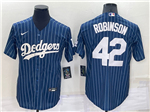 Los Angeles Dodgers #42 Jackie Robinson Blue Pinstripe Cool Base Jersey