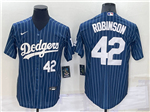 Los Angeles Dodgers #42 Jackie Robinson Blue Pinstripe Cool Base Jersey