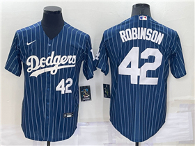 Los Angeles Dodgers #42 Jackie Robinson Blue Pinstripe Cool Base Jersey