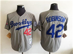 Brooklyn Dodgers #42 Jackie Robinson Throwback Gray Jersey