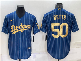 Los Angeles Dodgers #50 Mookie Betts Blue Pinstripe Cool Base Jersey