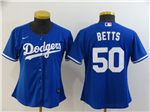 Los Angeles Dodgers #50 Mookie Betts Women's Royal Blue Cool Base Jersey