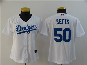 Los Angeles Dodgers #50 Mookie Betts Women's White Cool Base Jersey