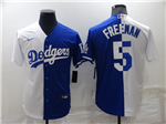 Los Angeles Dodgers #5 Freddie Freeman Split Royal Blue/White Cool Base Jersey