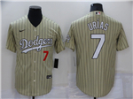 Los Angeles Dodgers #7 Julio Urías Gold Pinstripe Cool Base Jersey