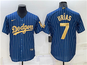 Los Angeles Dodgers #7 Julio Urias Blue Pinstripe Cool Base Jersey