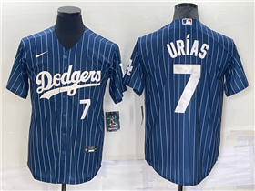 Los Angeles Dodgers #7 Julio Urias Blue Pinstripe Cool Base Jersey