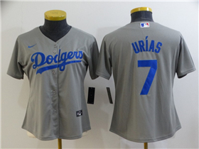 Los Angeles Dodgers #7 Julio Urías Women's Alternate Gray Cool Base Jersey