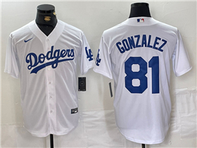 Los Angeles Dodgers #81 Victor González White Limited Jersey