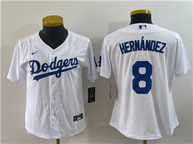 Los Angeles Dodgers #8 Enrique Hernández Women's White Cool Base Jersey