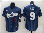 Los Angeles Dodgers #9 Gavin Lux Blue Pinstripe Cool Base Jersey