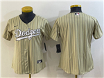 Los Angeles Dodgers Women's Gold Pinstripe Cool Base Team Jersey