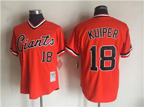 San Francisco Giants #18 Duane Kuiper Throwback Orange Pullover Jersey