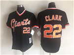 San Francisco Giants #22 Will Clark Throwback Black Jersey