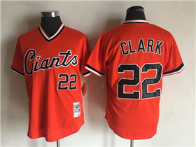 San Francisco Giants #22 Will Clark Throwback Orange Pullover Jersey