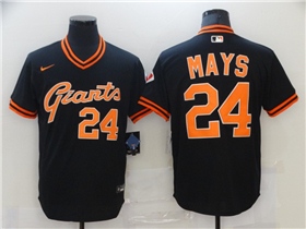 San Francisco Giants #24 Willie Mays Vintage Black Jersey