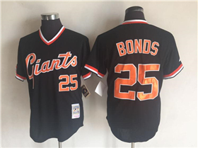 San Francisco Giants #25 Barry Bonds Throwback Black Jersey