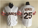 San Francisco Giants #25 Barry Bonds Throwback White Jersey