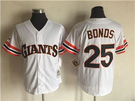 San Francisco Giants #25 Barry Bonds Throwback White Jersey