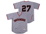 San Francisco Giants #27 Juan Marichal 1962 Throwback Gray Jersey