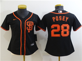 San Francisco Giants #28 Buster Posey Women's Black Cool Base Jersey