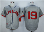 Cleveland Indians #19 Bob Feller 1948 Throwback Gray Jersey