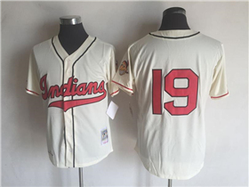 Cleveland Indians #19 Bob Feller 1948 Throwback Cream Jersey